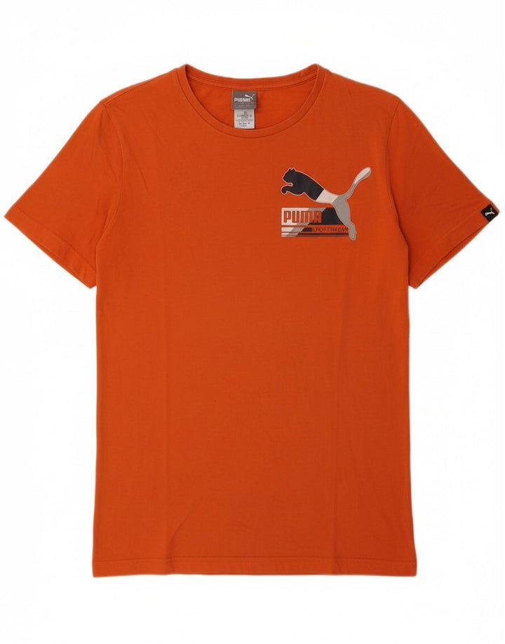 PUMA Mens Graphic T-Shirt Top Small Orange Cotton Vintage Puma and Second-Hand Puma from Messina Hembry 