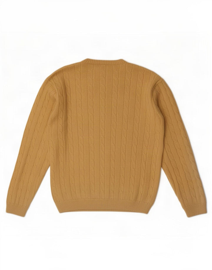Męski sweter z wycięciem pod szyją Debenhams, średnia żółta bawełna