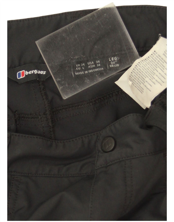 Męskie wodoodporne spodnie cargo Berghaus W34 L34 Czarny poliamid