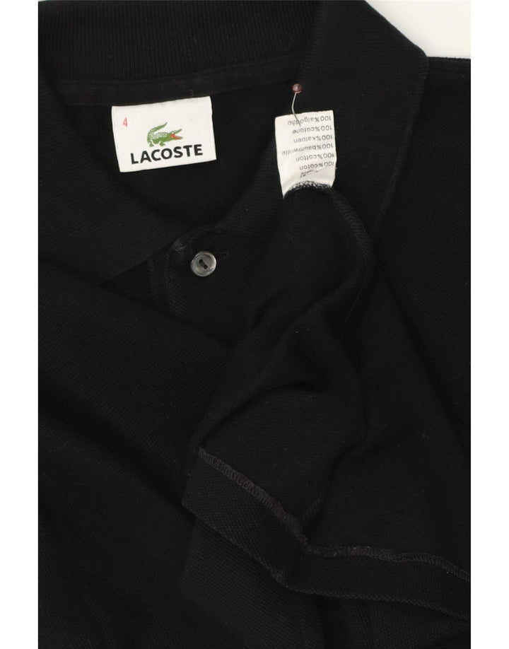Męska koszulka polo Lacoste z długim rękawem, rozmiar 4, średnia, czarna, bawełniana