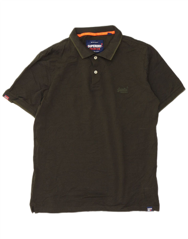 Męska koszulka polo SUPERDRY, duża, zielona, bawełniana