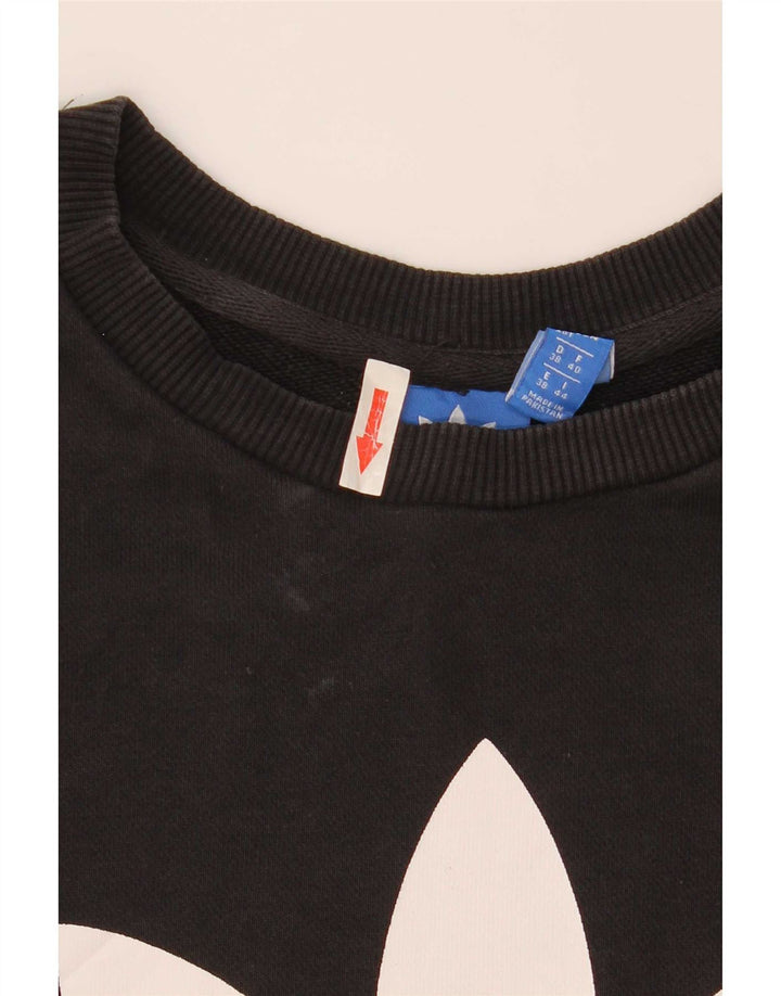 Damska bluza Adidas Graphic Jumper UK 12 Średnia czarna bawełna