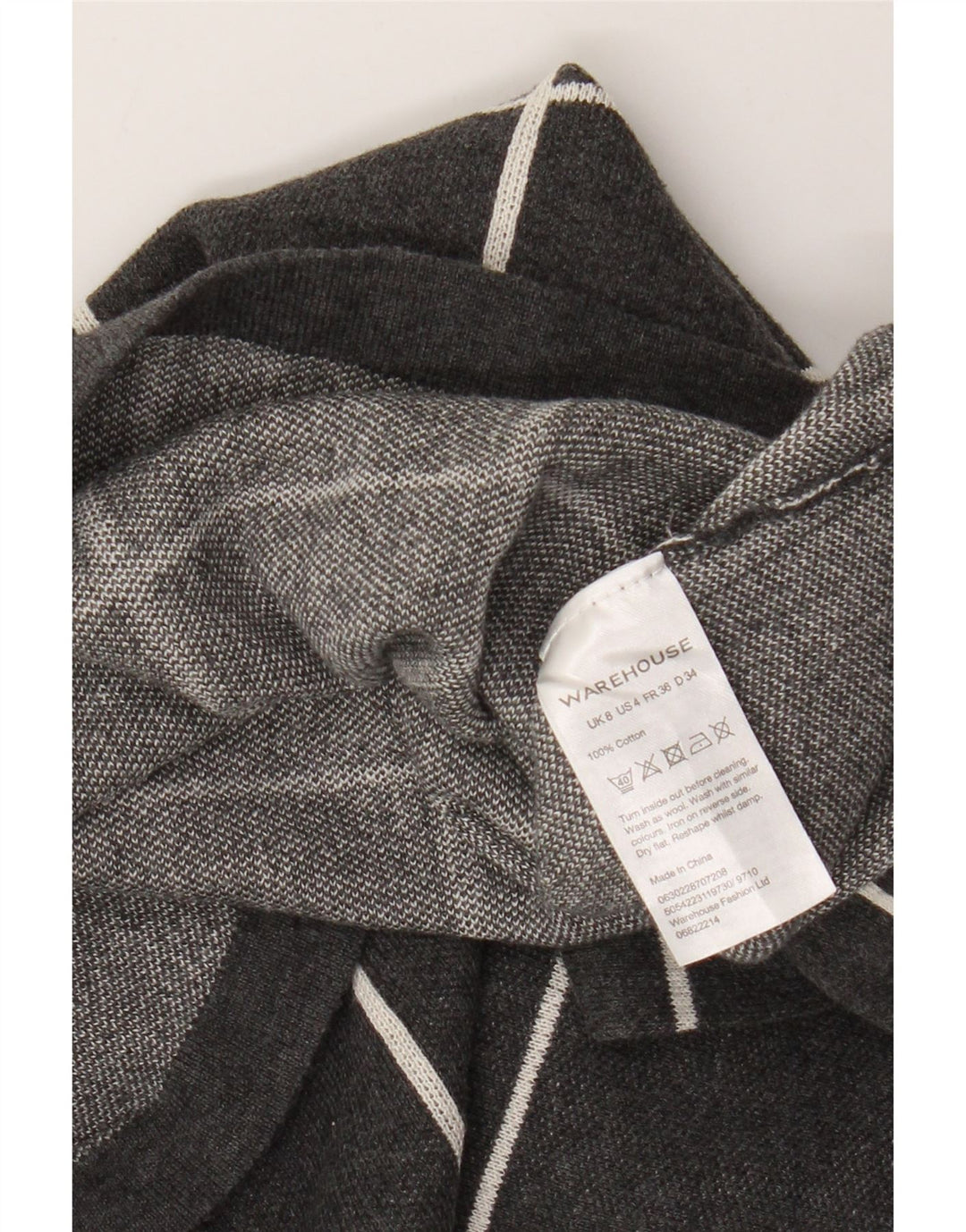 Damski sweter z golfem Warehouse UK 8 w małą szarą kratkę