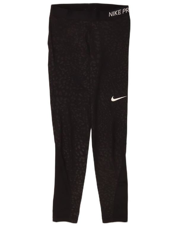 Damskie legginsy Nike Dri Fit Graphic UK 12, średni czarny nadruk zwierzęcy