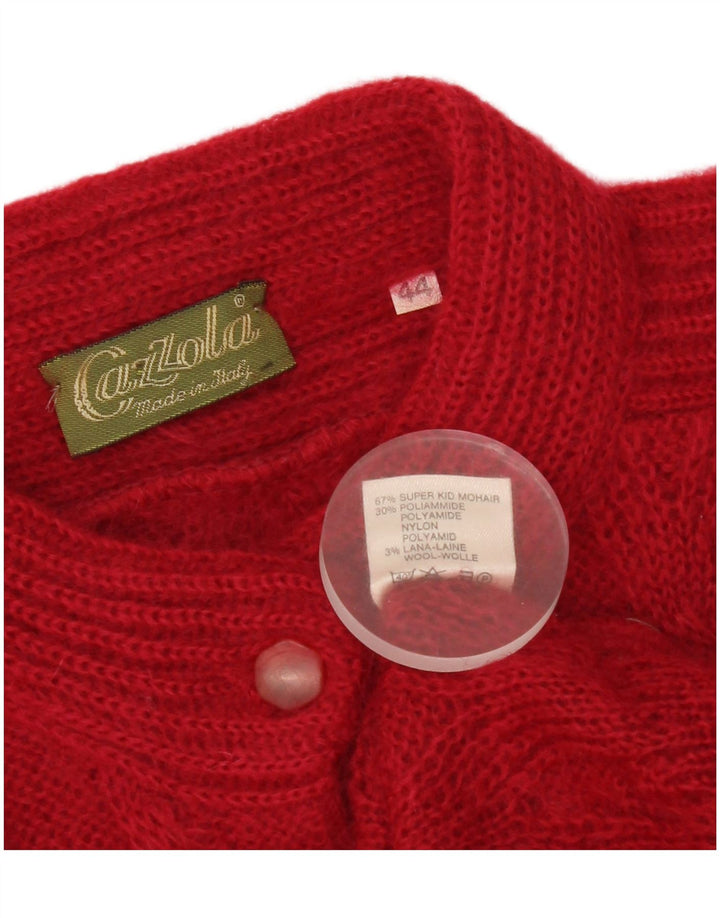 Sweter damski w stylu vintage IT 44 Średni czerwony moher