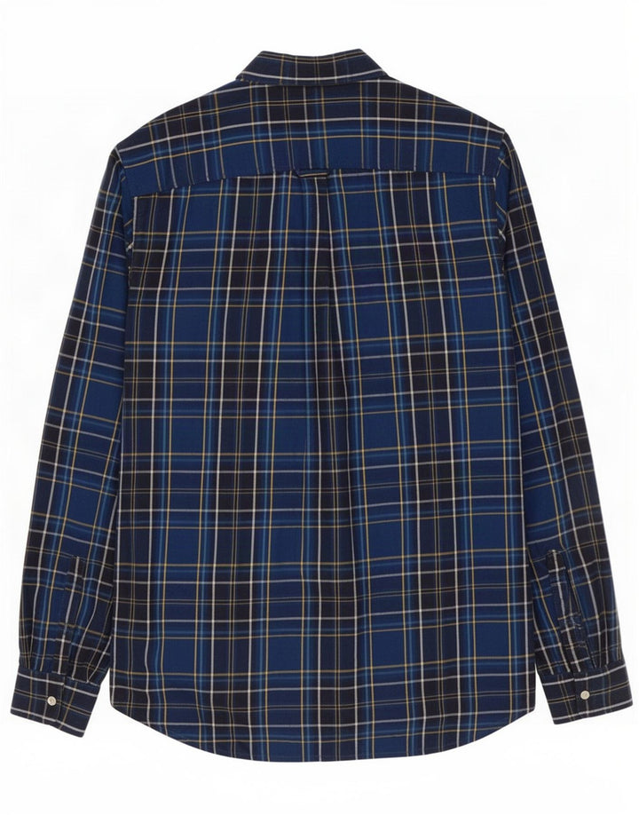 Superdry Męska koszula flanelowa w średnią niebieską kratę, bawełniana