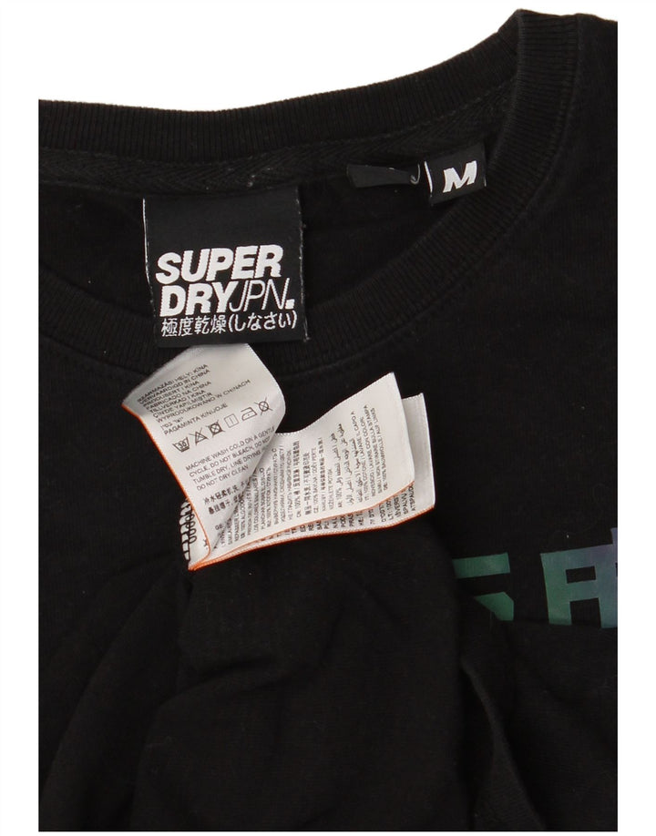 Męski T-shirt z grafiką Superdry, bawełniany, średni czarny