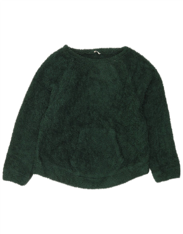 Damski sweter oversize Benetton z polaru UK 10, mały, zielony, poliester