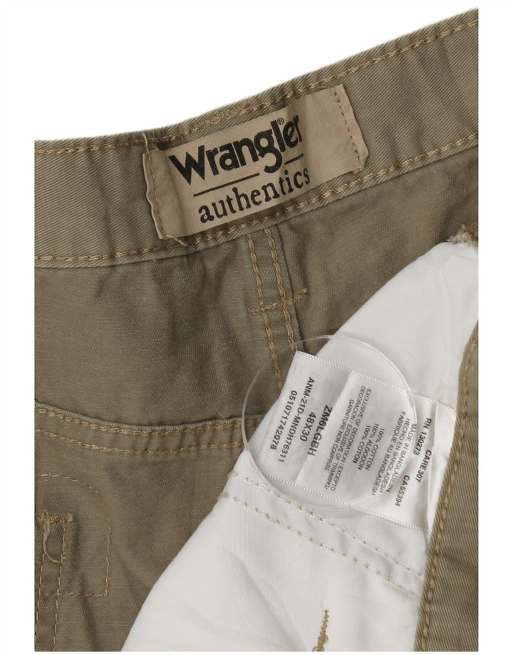 Męskie spodnie cargo WRANGLER Authentic Straight W48 L30, bawełna khaki