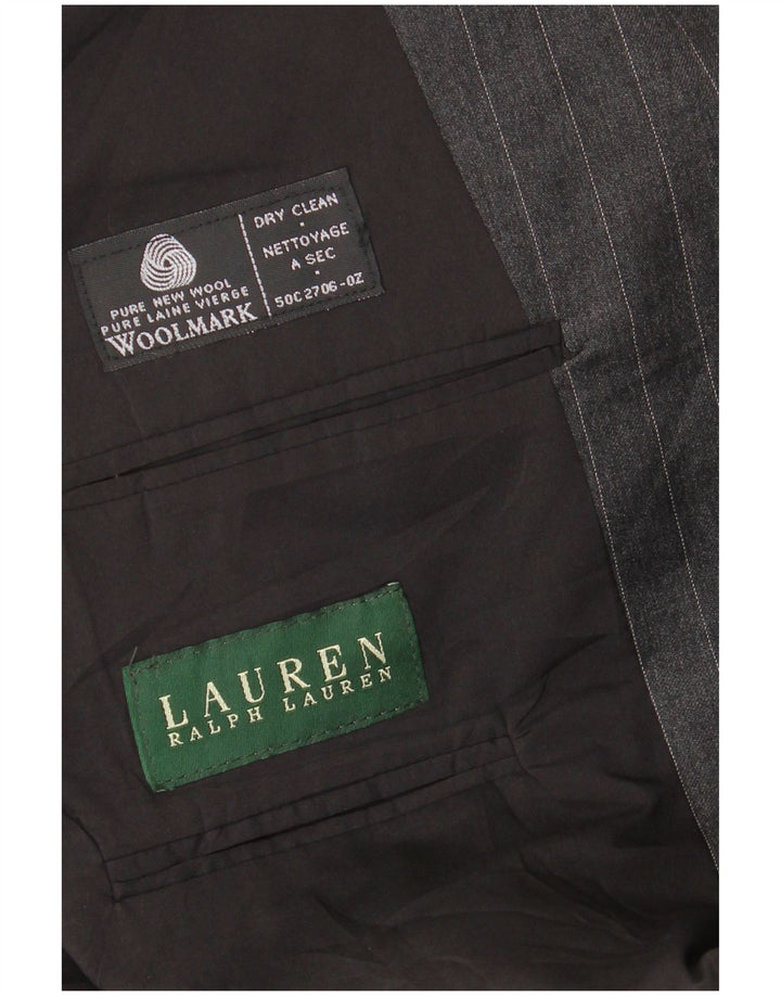 Ralph Lauren Męska marynarka zapinana na 2 guziki UK 42 XL Szara wełna w prążki