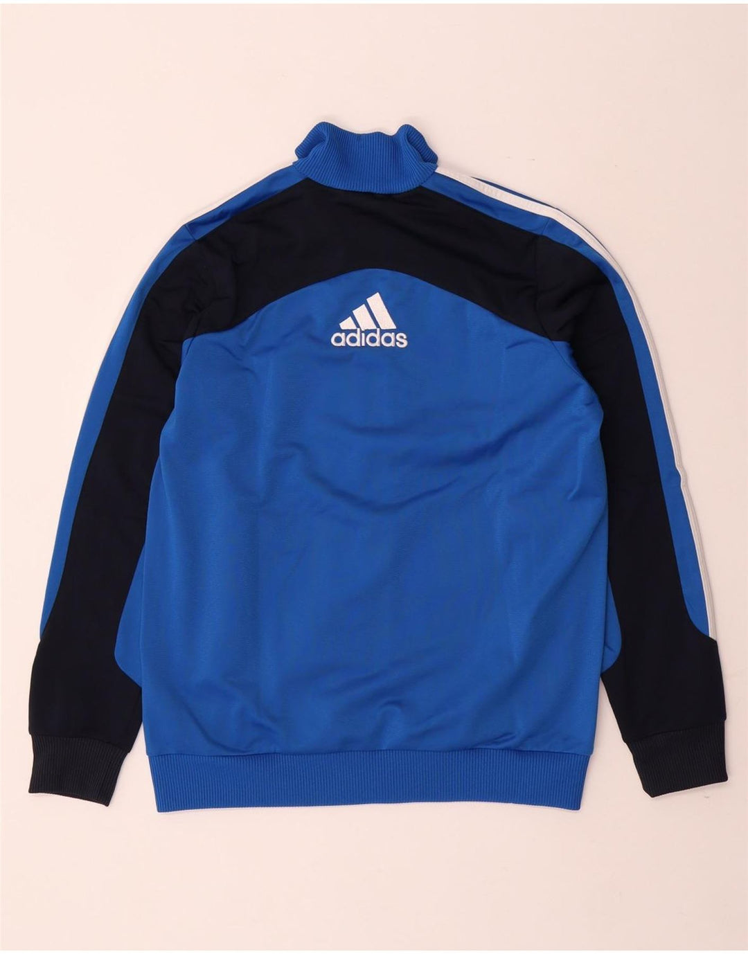 Chłopięca kurtka dresowa ADIDAS z grafiką, 13-14 lat, niebieska, z blokami kolorów