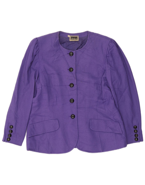 Luisa Spagnoli Womens 5 Button Blazer Jacket IT 48 XL Purple Wool