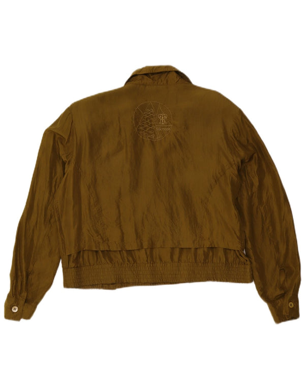 Vintage damska kurtka bomberka oversize z podwójnymi piersiami UK 10 Small Khaki