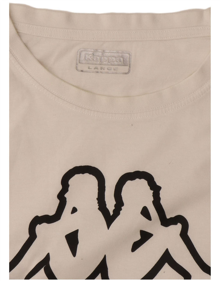 Męski T-shirt z grafiką Kappa, duży, biały