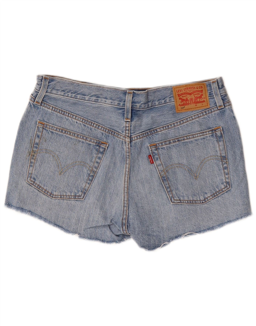 Damskie spodenki jeansowe LEVI'S 501 W29 Średnioniebieskie, bawełniane