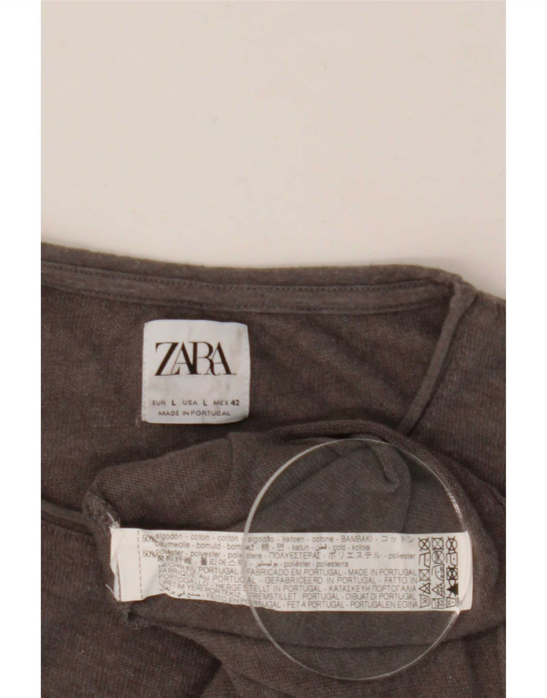 Męski T-shirt Zara, duży, szary, bawełniany