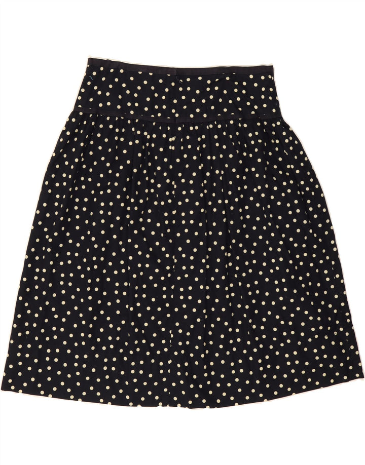 J. CREW Womens Pleated A-Line Skirt W32 Large  Black Polka Dot Vintage J. Crew and Second-Hand J. Crew from Messina Hembry 