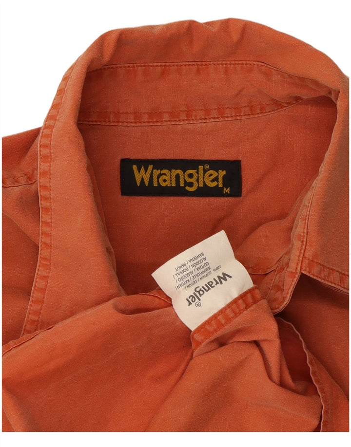 Męska koszula z krótkim rękawem Wrangler, średnia, pomarańczowa, bawełniana