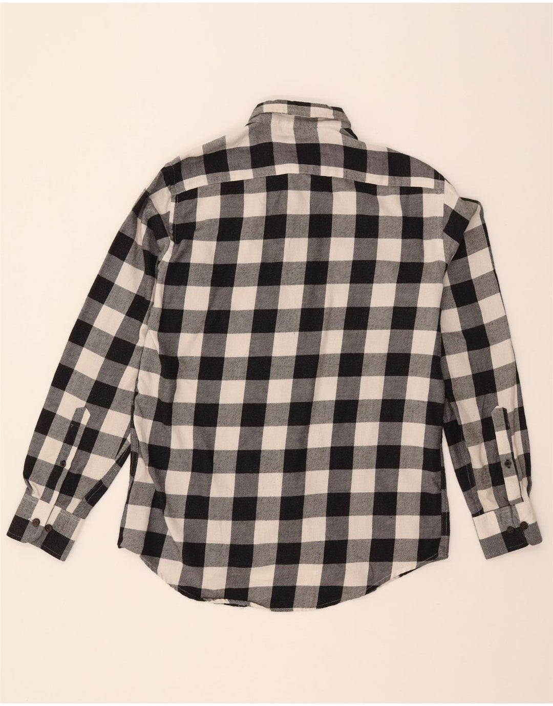IZOD Mens Flannel Shirt Small Black Check Cotton Vintage Izod and Second-Hand Izod from Messina Hembry 