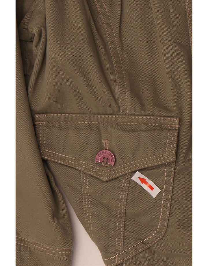 Damska kurtka wojskowa DKNY z rękawem 3/4, UK 14, średnia bawełna khaki