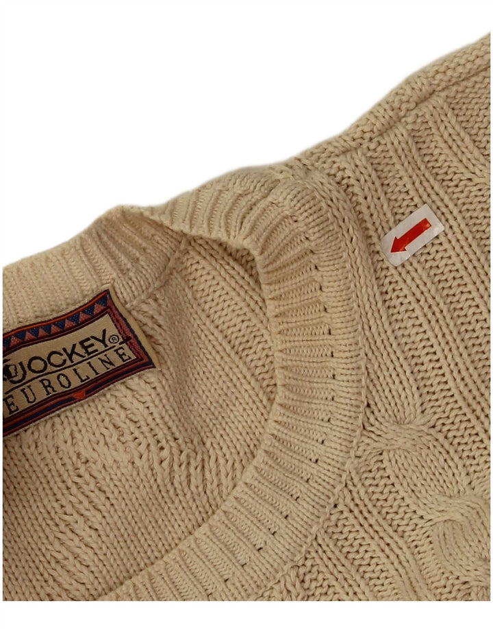 Męski sweter Jockey z okrągłym dekoltem, duży, beżowy