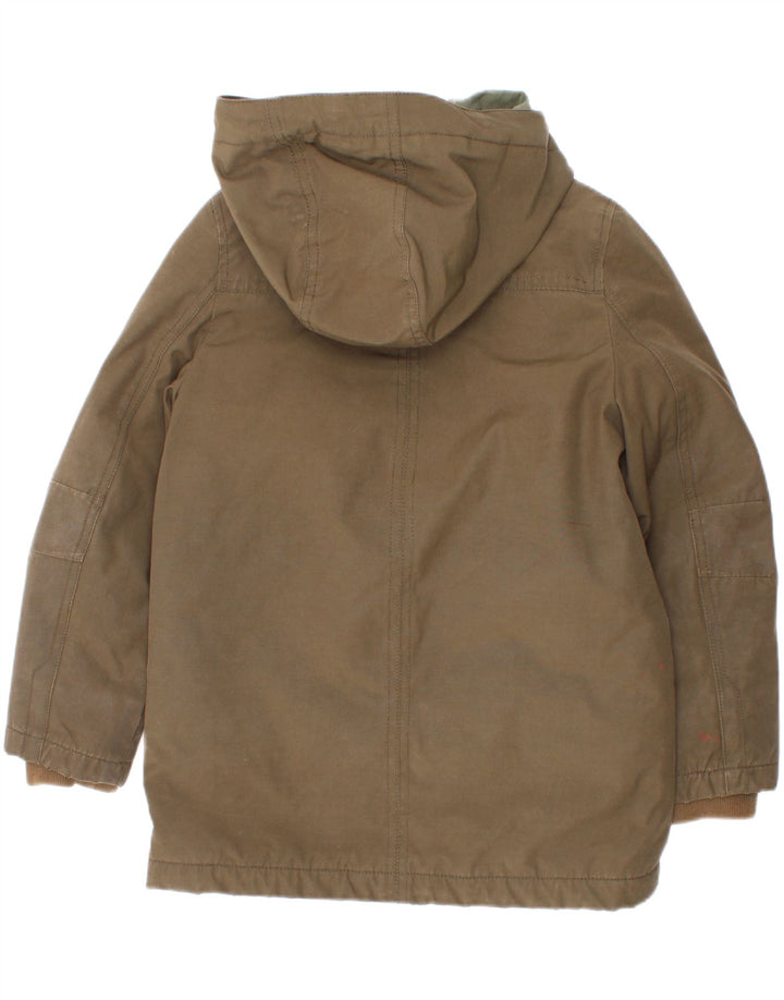 Tommy Hilfiger Chłopięca kurtka parka z kapturem, 5-6 lat, khaki, poliester