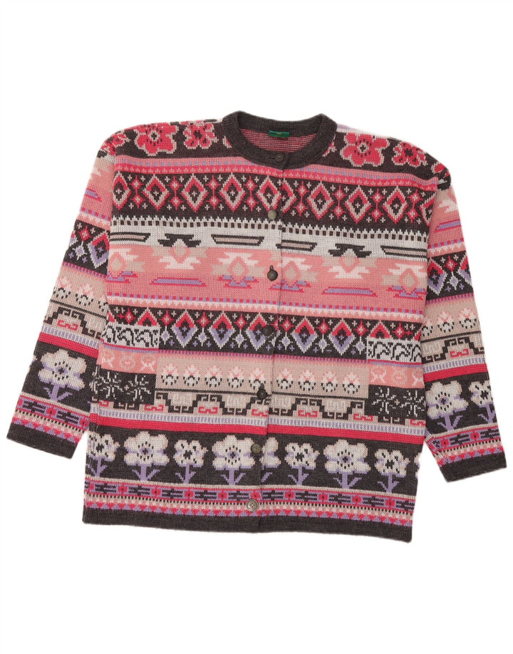 CANDA Damski sweter oversize UK 14 Średni różowy Fair Isle