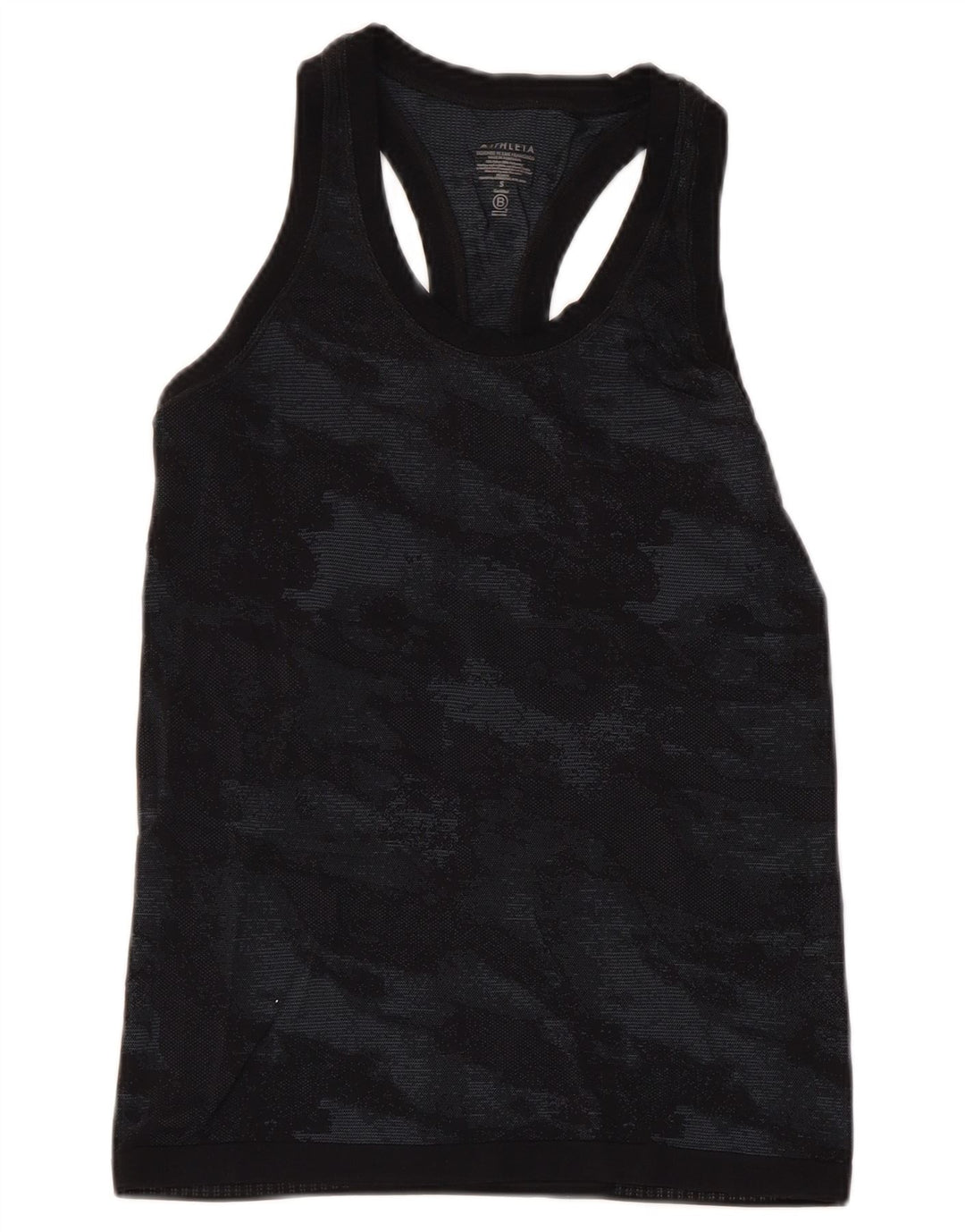 Top damski ATHLETA UK 8, mały, czarny nylon w kamuflażu