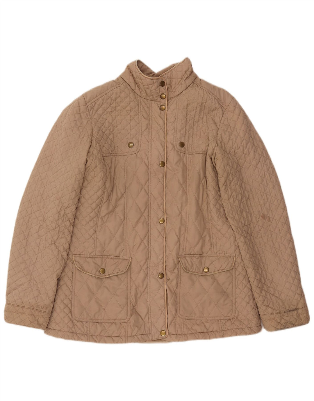 Damska pikowana kurtka Wallis Petite UK 14, duża, beżowa, poliester