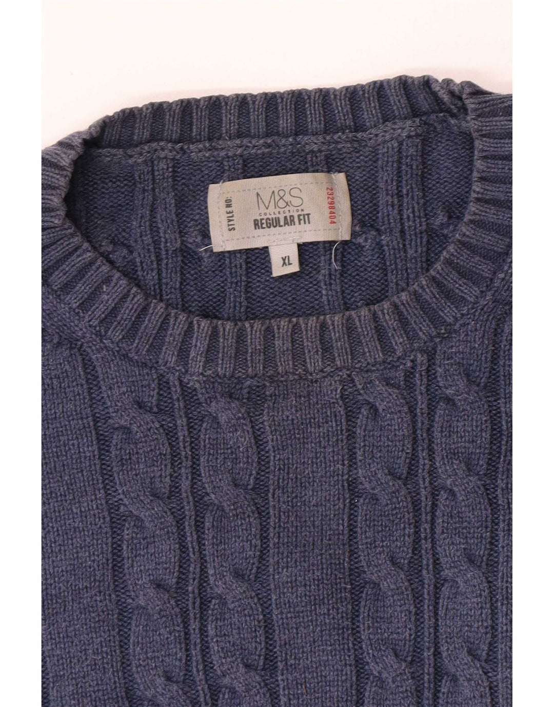 Marks & Spencer Męski sweter o regularnym kroju z okrągłym dekoltem XL, granatowy