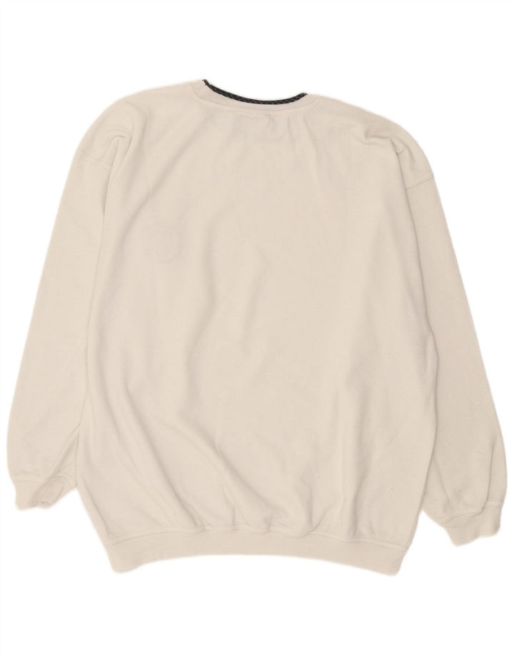 Sweter męski w stylu vintage, 2XL, biała bawełna