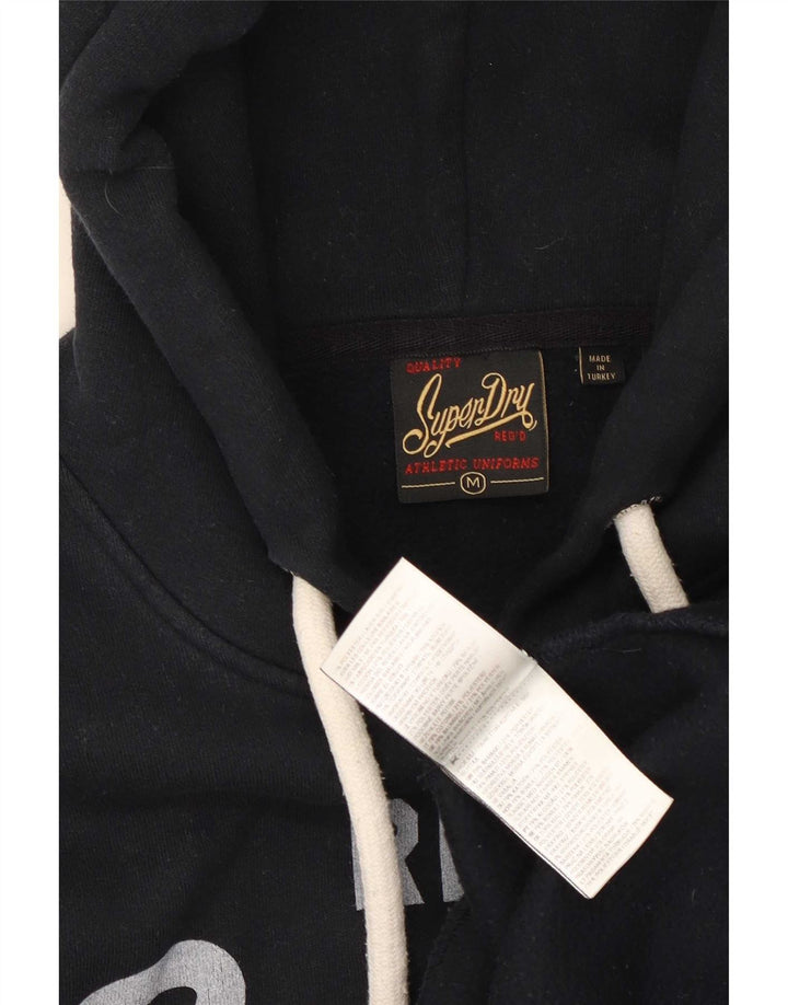 Męski sweter z kapturem Superdry z grafiką, średniej wielkości, czarny, bawełniany
