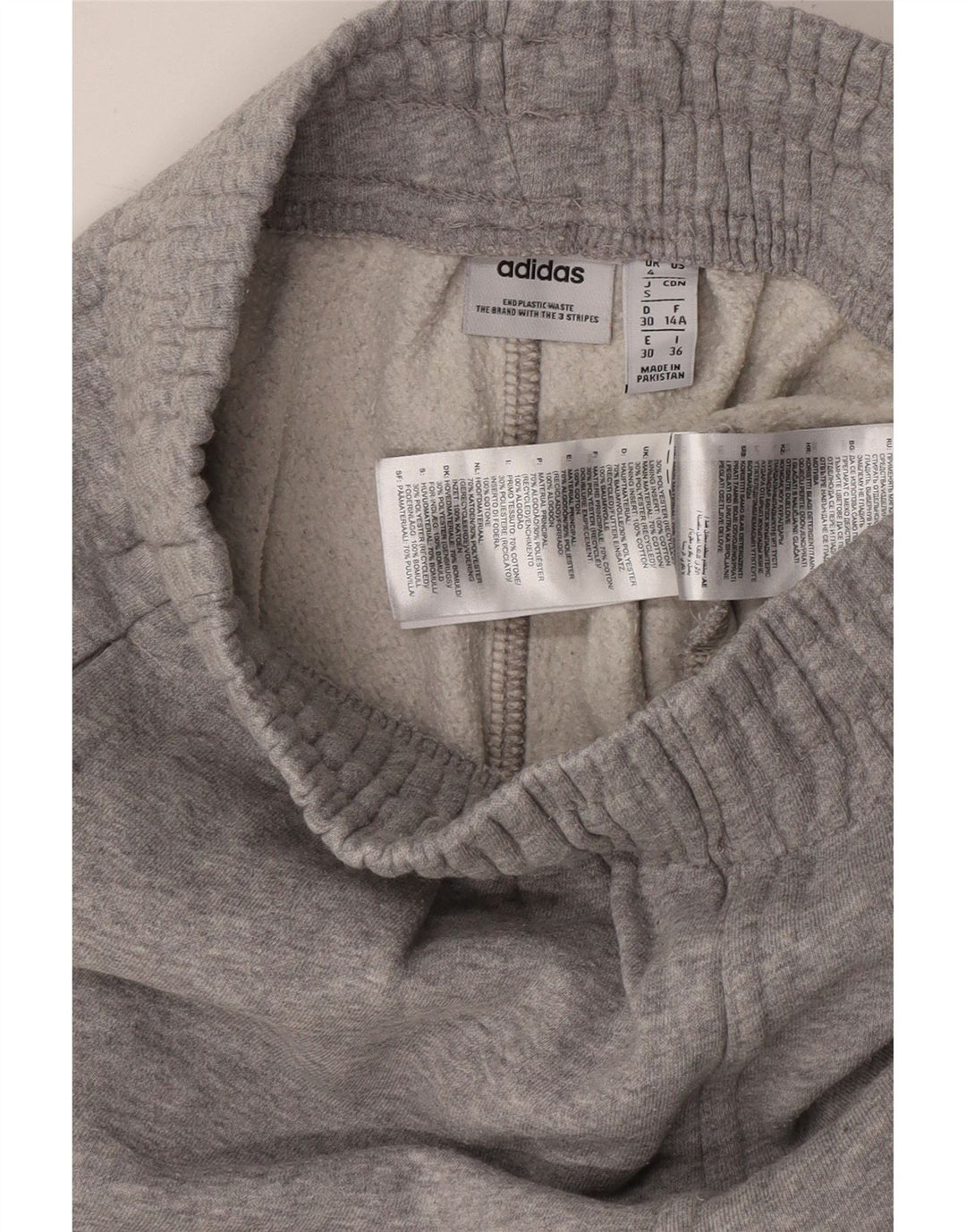 Damskie spodnie dresowe ADIDAS Joggers UK 4 XS Szara bawełniana nakrapiana