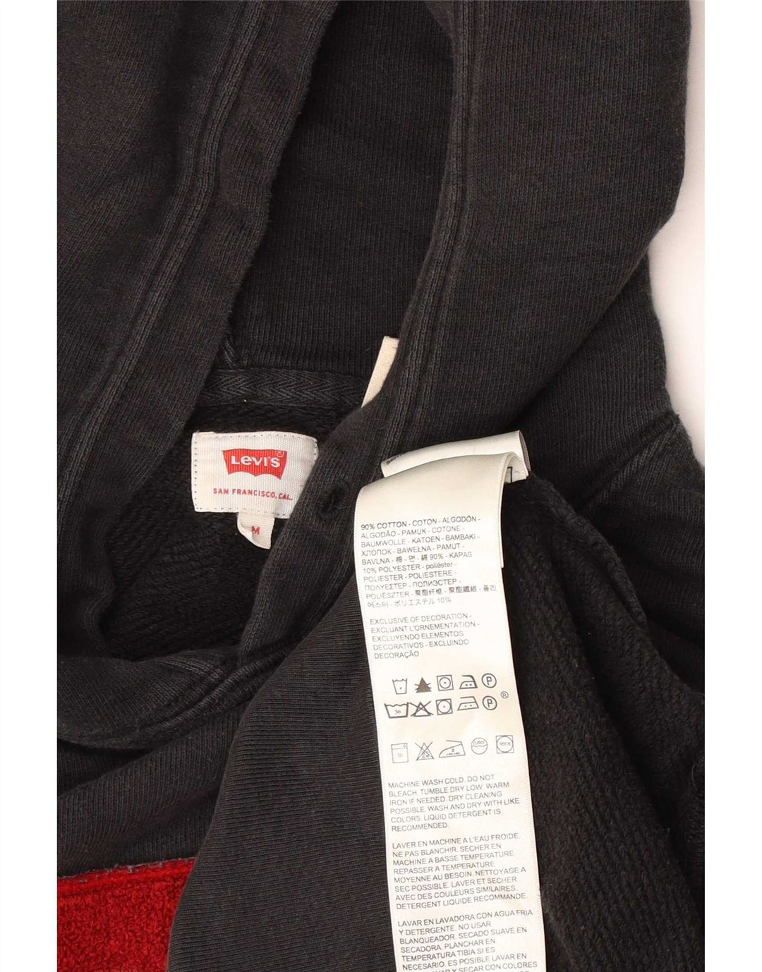 Męski sweter z kapturem z grafiką Levi's, średni czarny, bawełniany