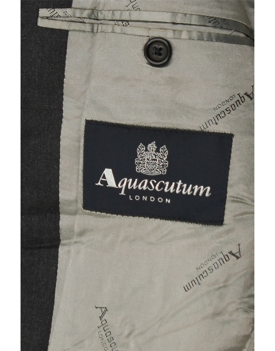 Męska marynarka zapinana na 2 guziki Aquascutum UK 36 Mała szara wełna