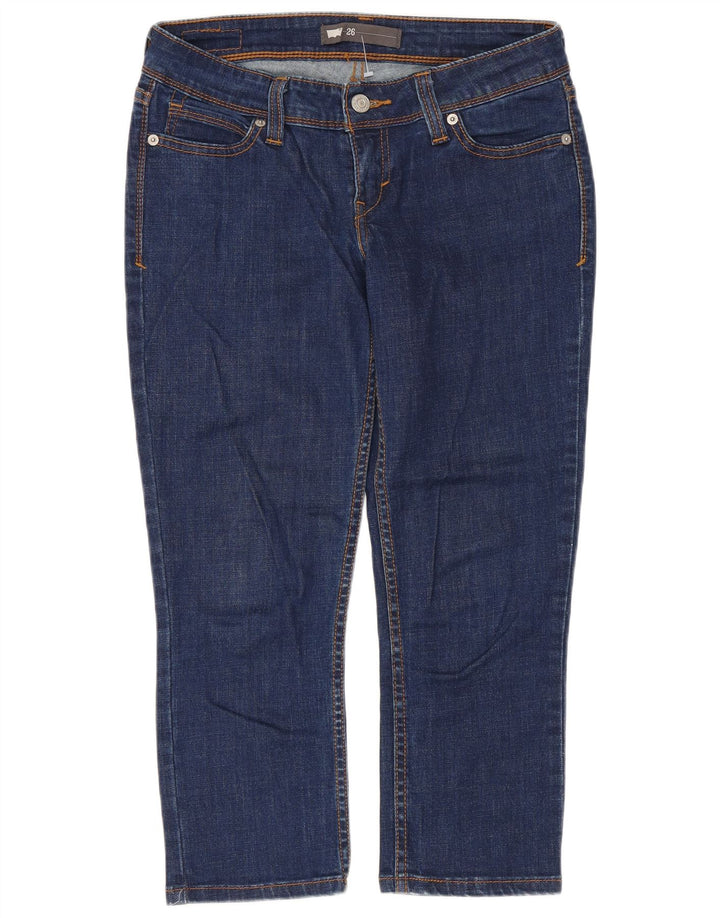 Damskie jeansy Capri Levi's W26 L21 Granatowe bawełniane