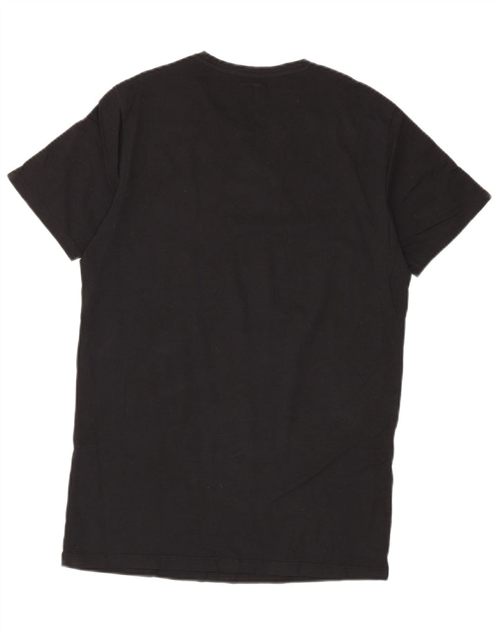 T-shirt męski Diesel, średni czarny, bawełniany