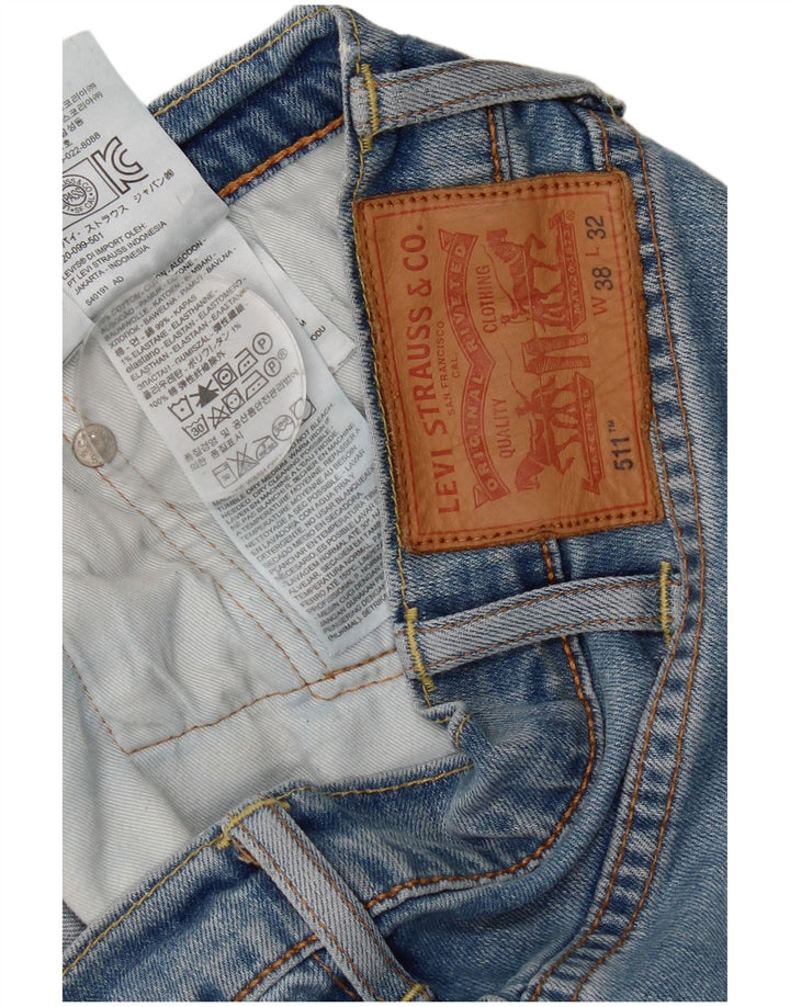 Męskie jeansy Levi's 511 Slim W38 L32 Niebieska bawełna