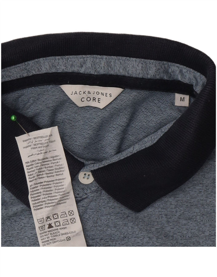 Męska koszulka polo Jack & Jones z krótkim rękawem i regularnym krojem, w kolorze średnioniebieskim, nakrapiana