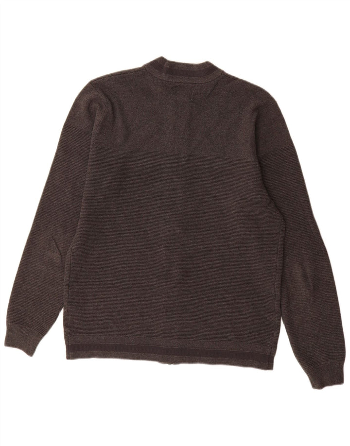 Męski sweter zapinany na zamek Zara, średnioszary, bawełniany