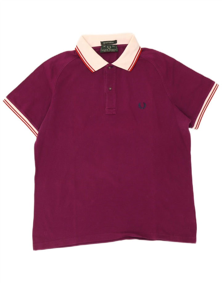 Męska koszulka polo do rugby Fred Perry w wersji specjalnej, w duże bordowe paski