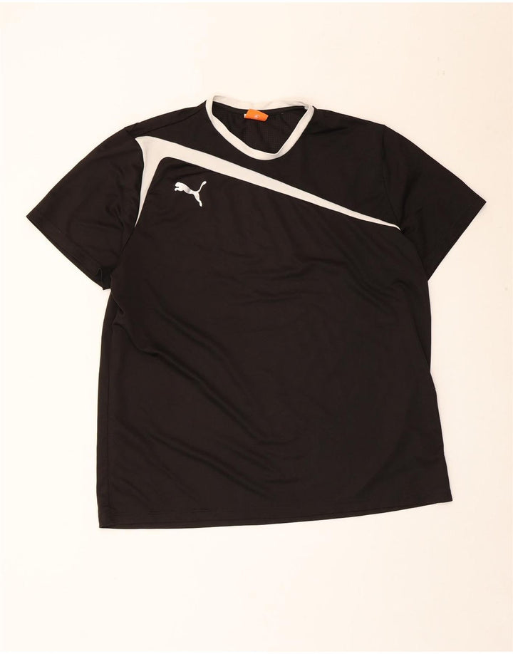 T-shirt męski Puma Top 2XL Czarny poliester z blokami kolorów