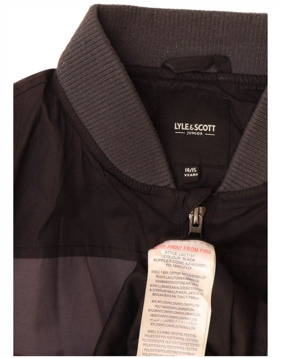 Kurtka bomberka chłopięca Lyle & Scott 14-15 lat, szara, bawełniana w bloki kolorów