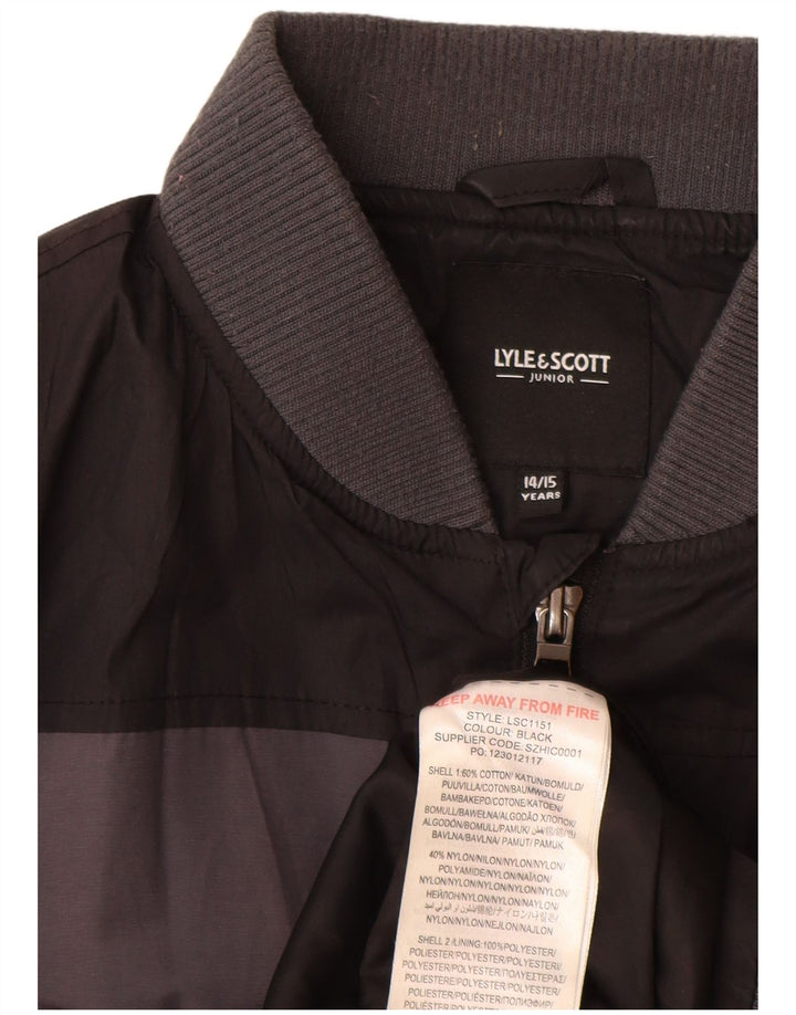 Kurtka bomberka chłopięca Lyle & Scott 14-15 lat, szara, bawełniana w bloki kolorów