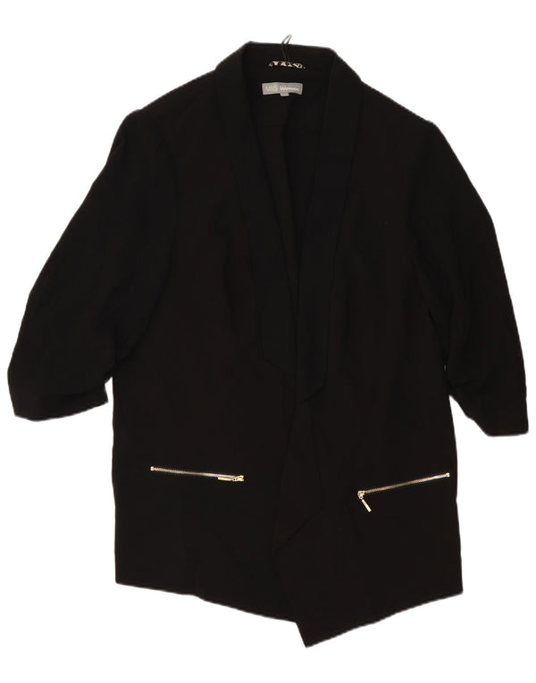 MARKS & SPENCER Damska marynarka z rękawami 3/4 i otwartymi UK 20 2XL Czarna