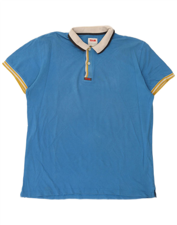 Męska koszulka polo Slam 3XL, niebieska, bawełniana