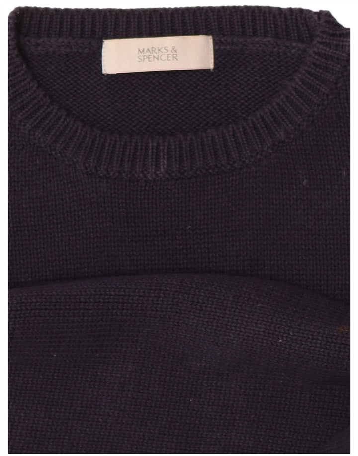 Marks & Spencer Męski sweter z okrągłym dekoltem, średni granat