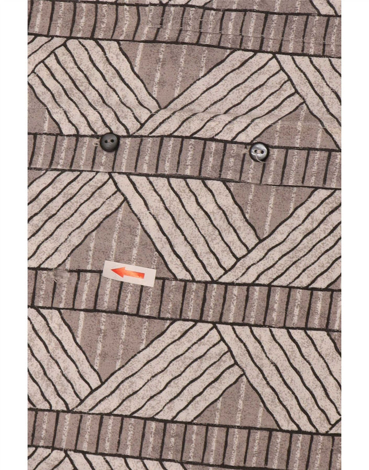 Vintage męska koszula z krótkim rękawem XL, szara, geometryczna