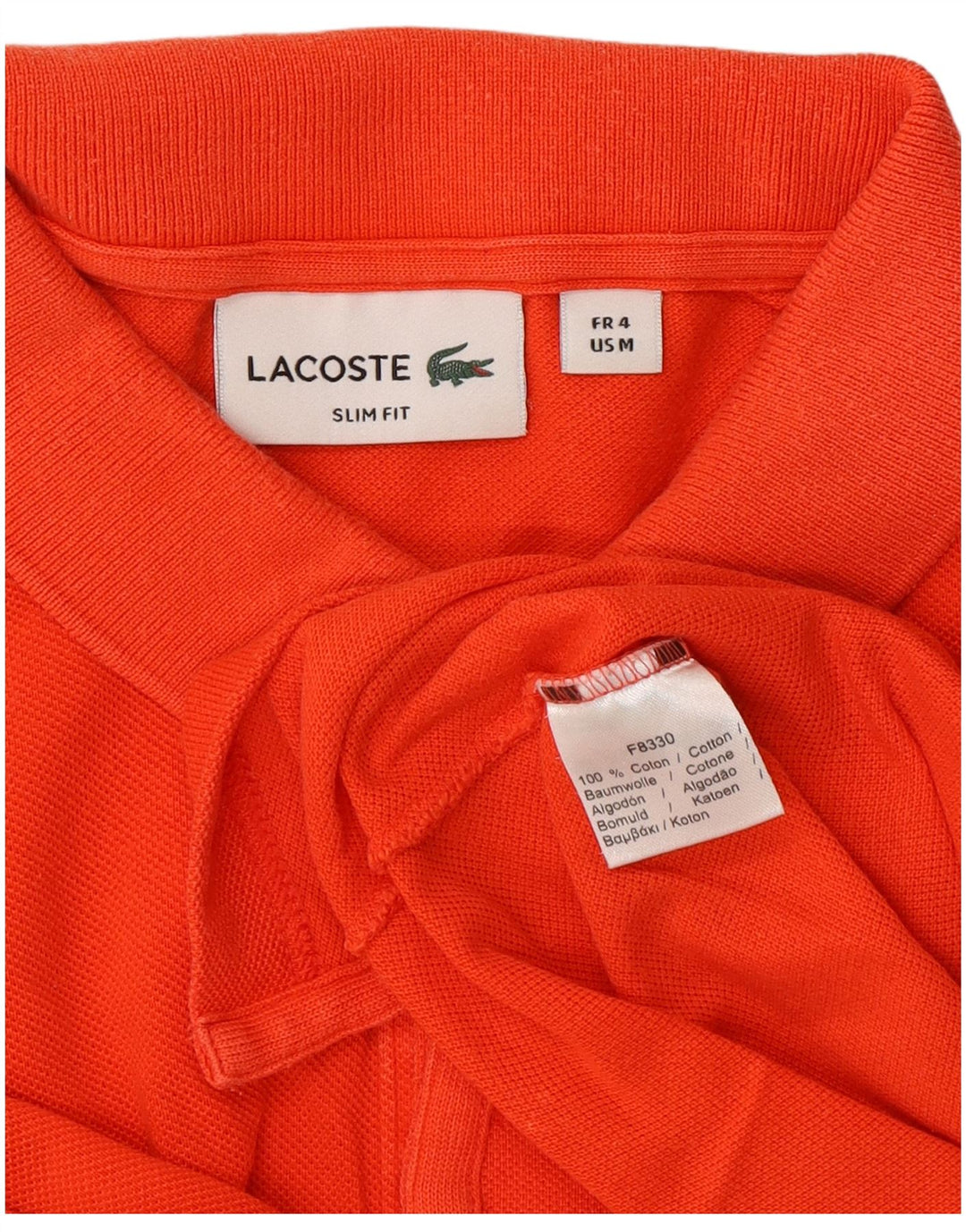 Męska koszulka polo LACOSTE Slim Fit, rozmiar 4, średnia, pomarańczowa, bawełniana