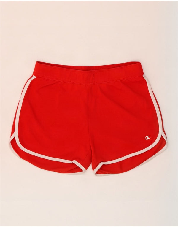 Champion Womens Sport Shorts UK 12 Medium Red Cotton